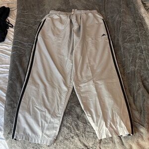 adidas Gray Track Pants with Black Side Stripes